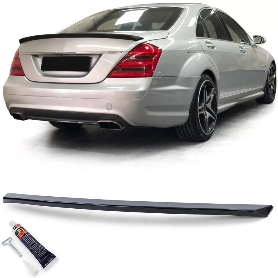 Spoiler Posteriore Sportivo Nero Lucido con Abe per Mercedes Classe S W221 05-09
