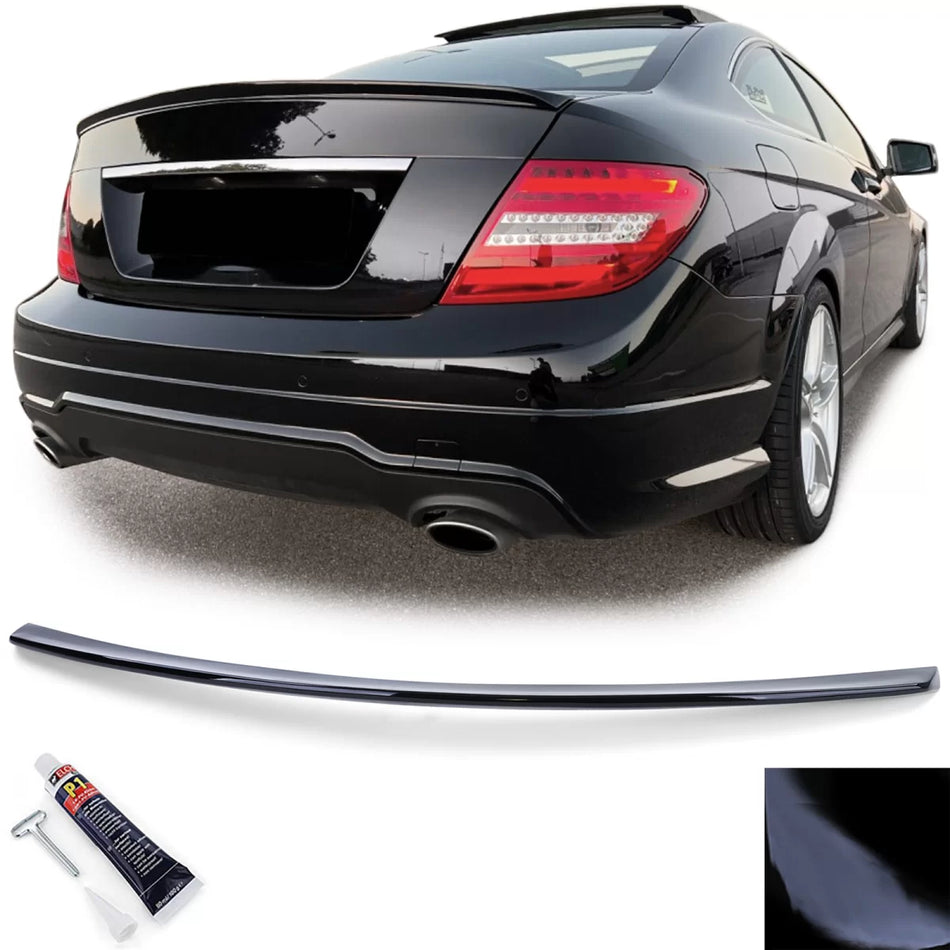 Spoiler Posteriore Sportivo Nero Lucido per Mercedes Classe C C204 Coupe 11-14