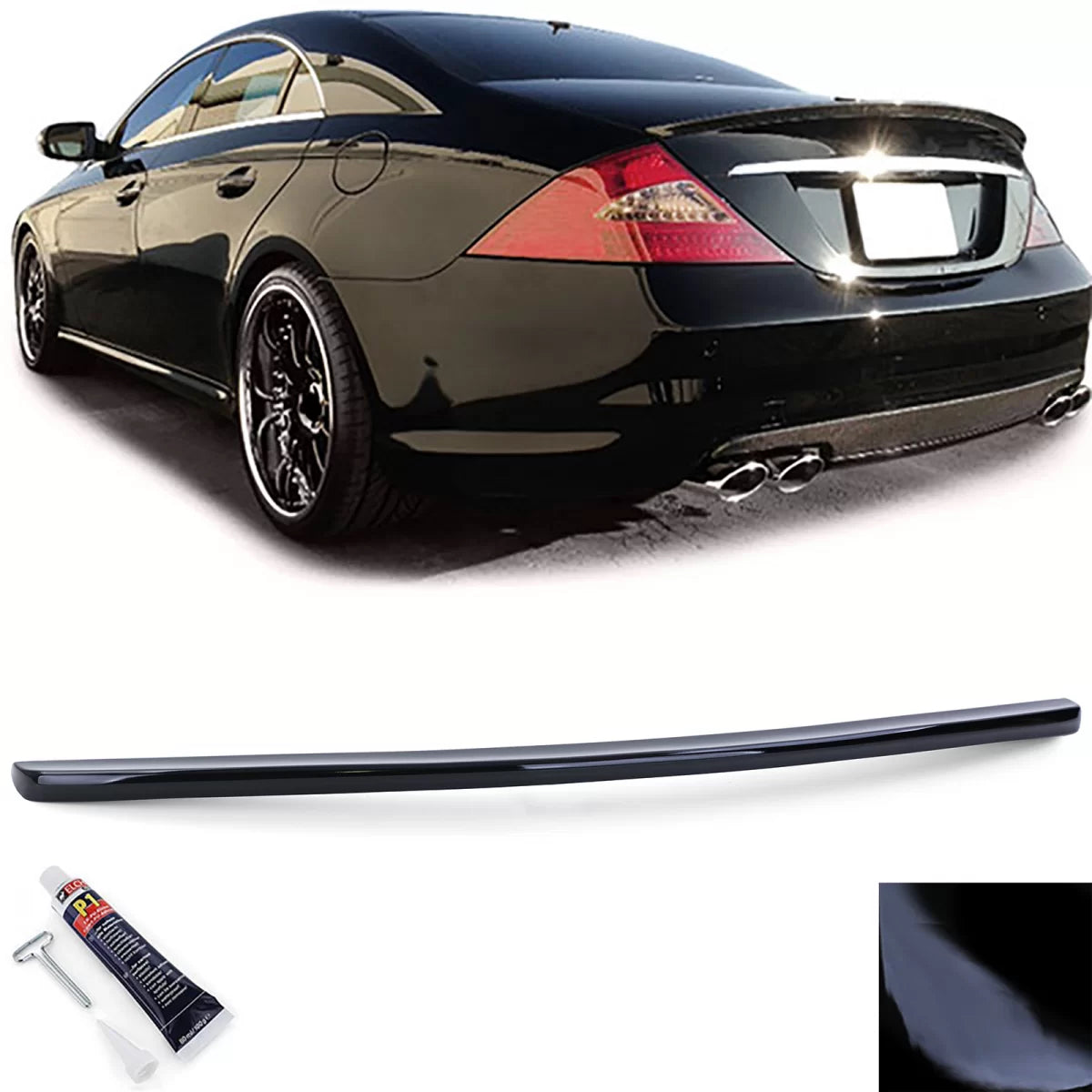 Spoiler Posteriore Sportivo Nero Lucido per Mercedes CLS C219 04-10