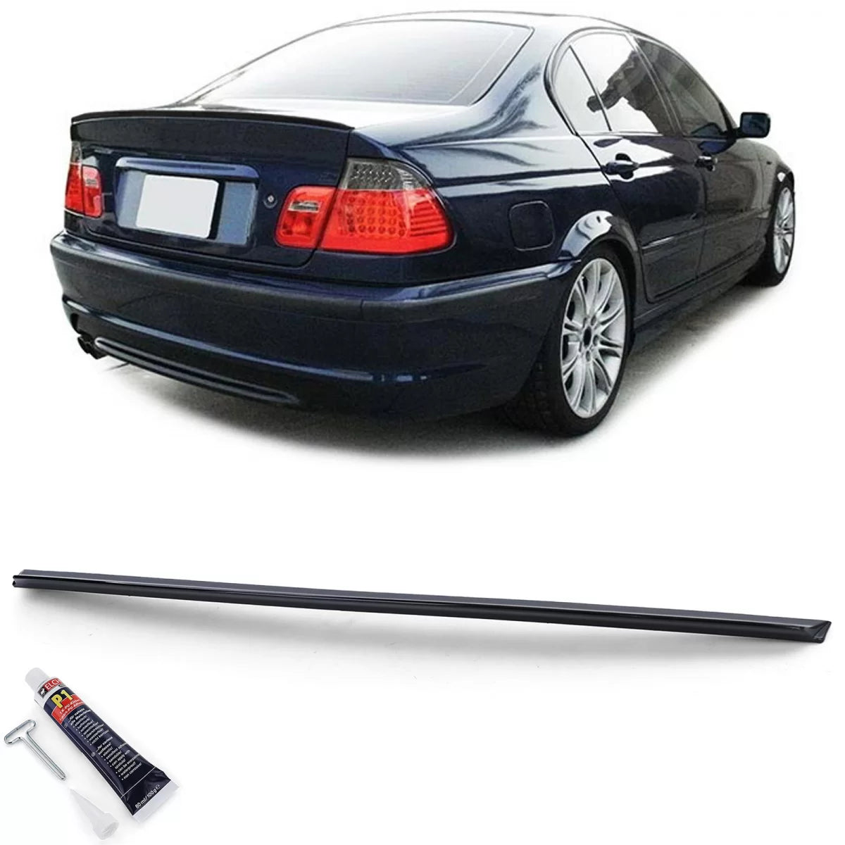 Spoiler Posteriore Sport Lucido Nero con Abe per BMW Serie 3 E46 Berlina 98-05