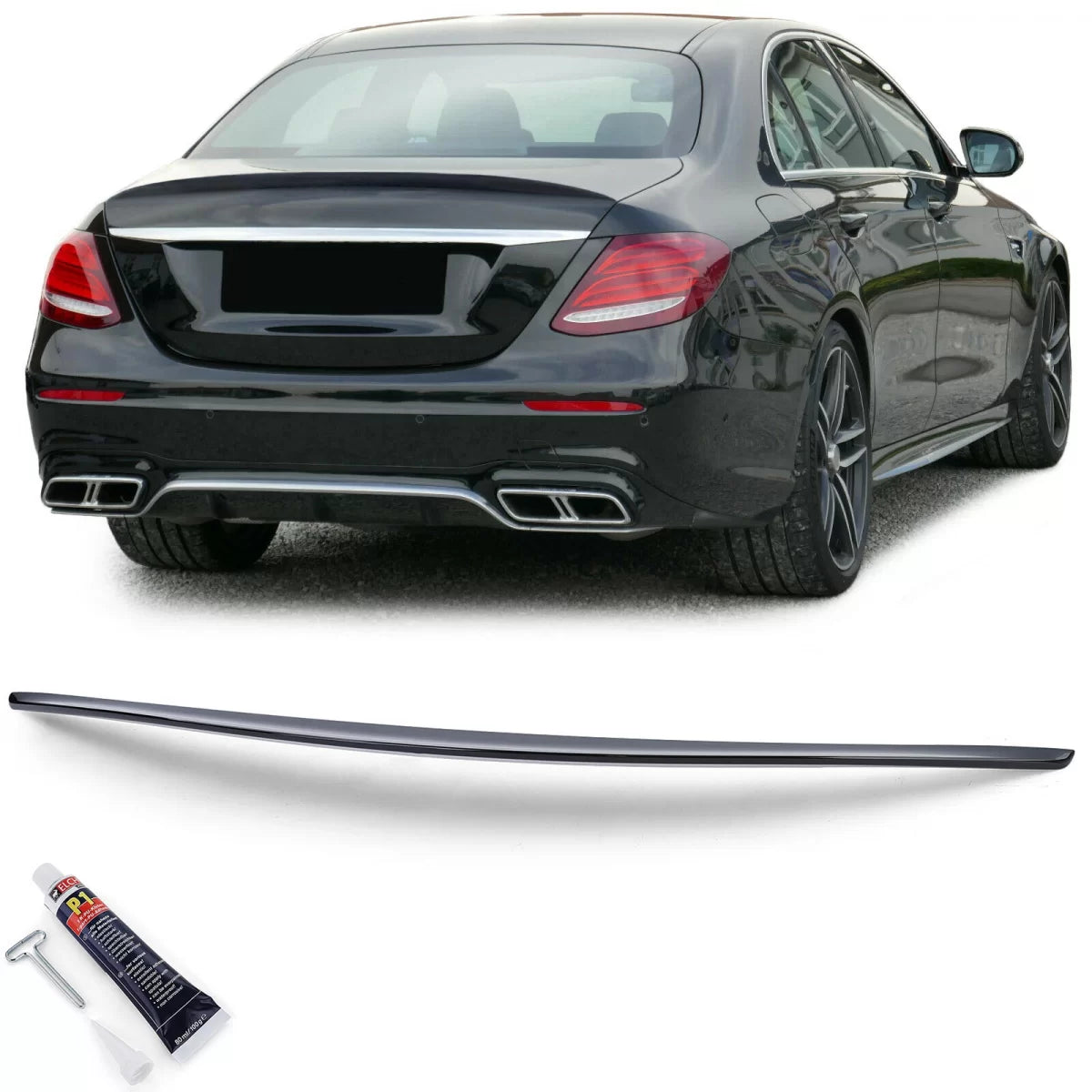 Spoiler Posteriore Sport Lucido Nero con Abe per Mercedes Classe E W213 16-20