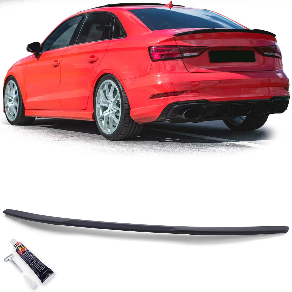 Spoiler Posteriore Sportivo Opaco per Audi A3 S3 RS 8V Berlina 13-21