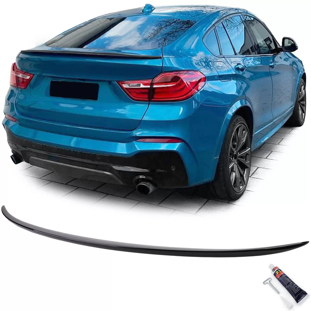 Spoiler Posteriore Sportivo Nero Lucido per BMW X4 F26 14-18