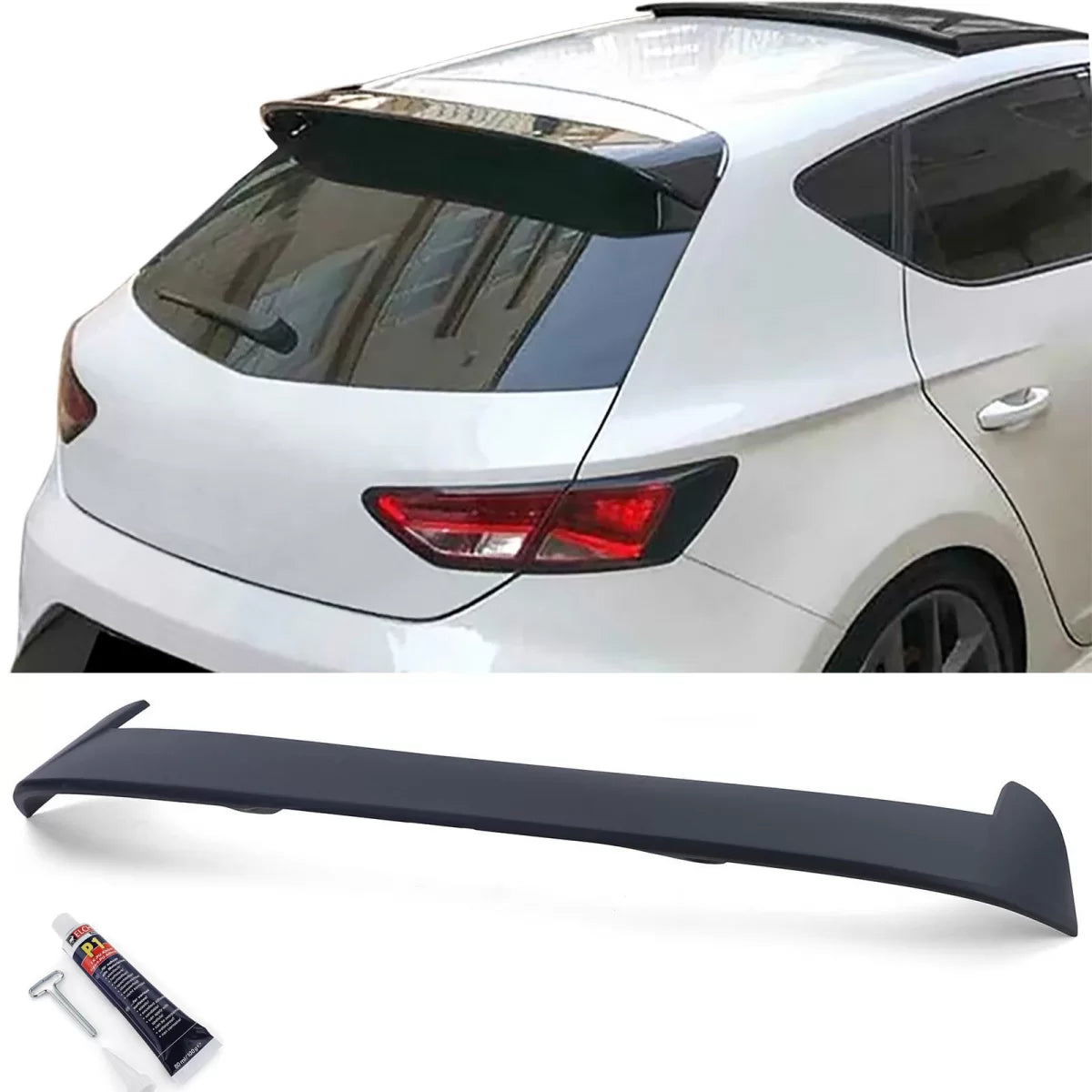 Spoiler Posteriore Sport Tetto Nero Opaco per Seat Leon 3 5F 12-20