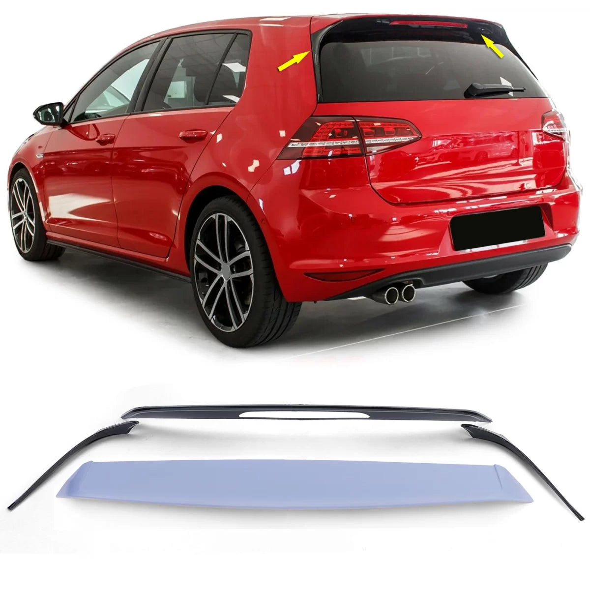 Spoiler Posteriore Sportivo Nero Lucido per Volkswagen Golf 7 Berlina 2012-2017