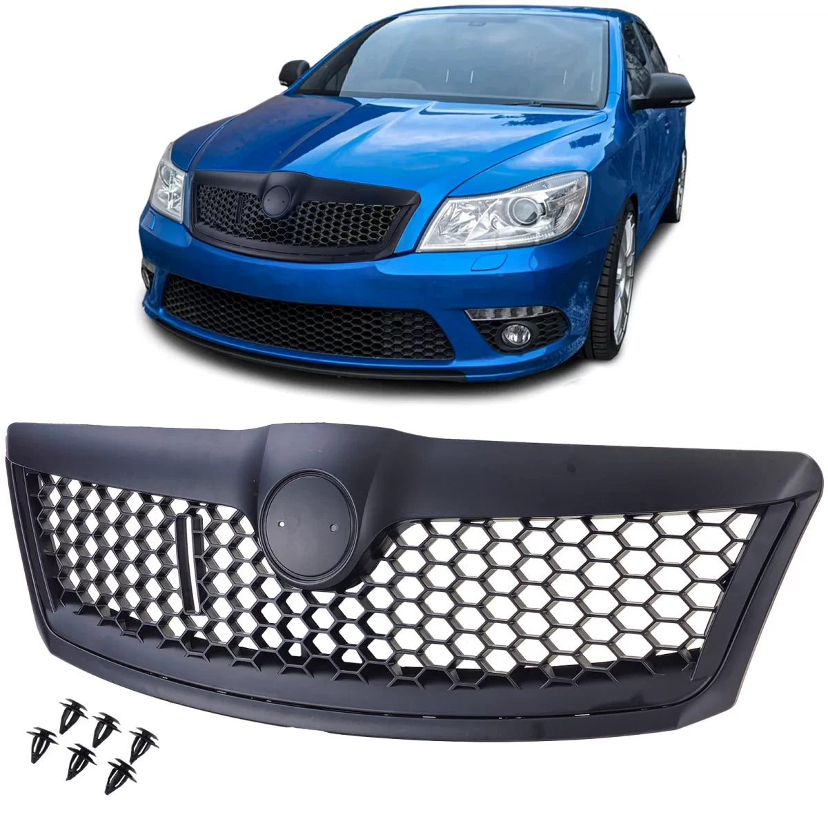 Griglia Sportiva Nera Anteriore per Skoda Octavia 1Z Facelift 09-13