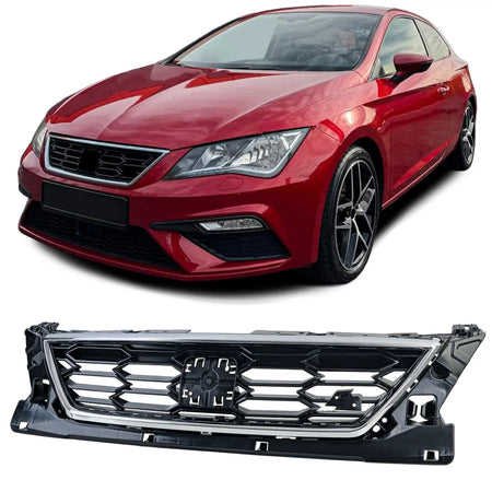Griglia Sportiva con Cornice Cromata per Seat Leon 5F Fr 2017-2020