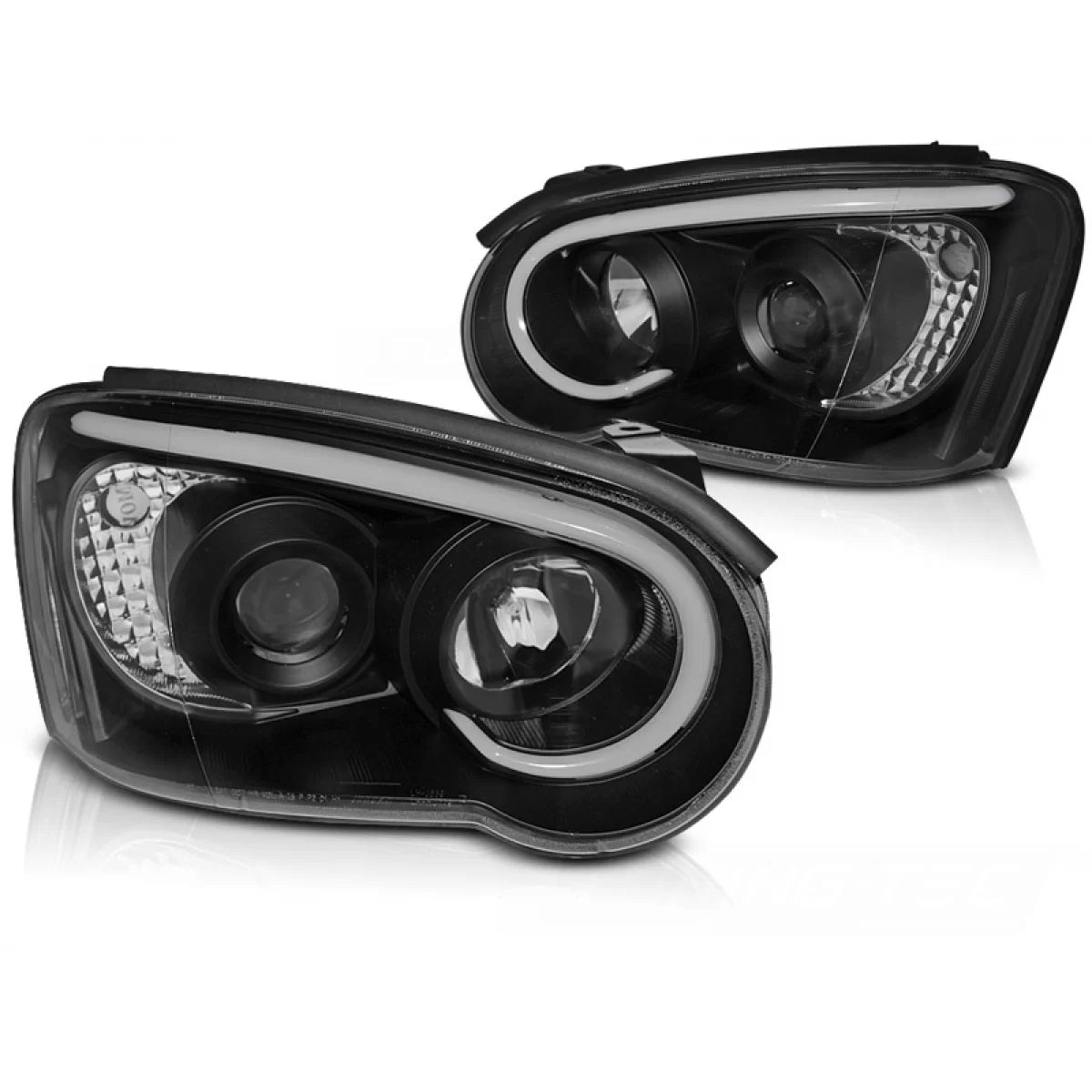 Fanale Tubo Luce Nero Anteriore per Subaru Impreza Ii Gd 03-05