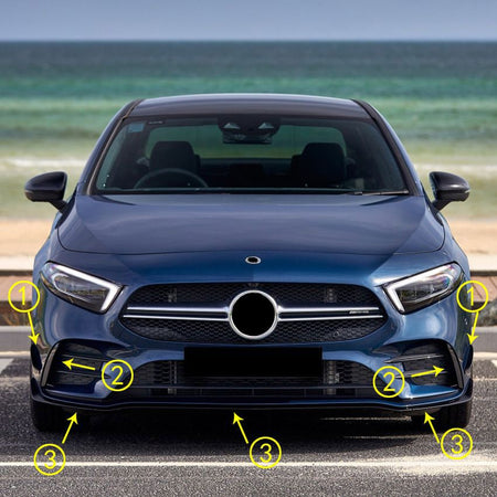 Spoiler Anteriore per Mercedes Classe A AMG Line + A35 W177