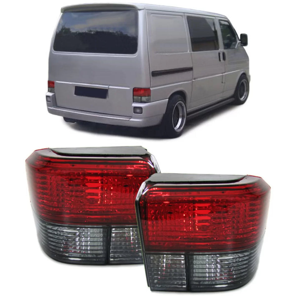 Fanali Posteriori Rosso Nero Cristallo per Volkswagen Bus Transporter T4
