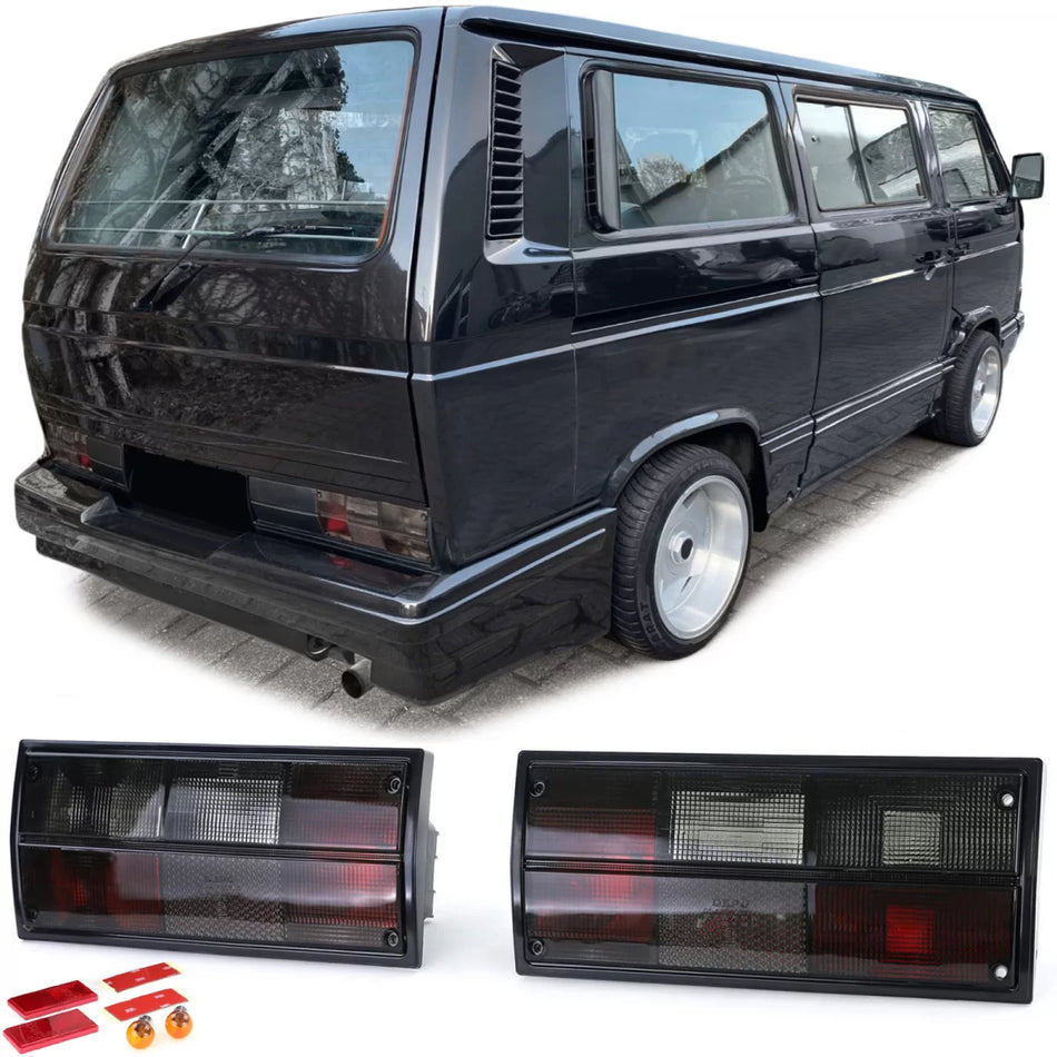 Fanali Posteriori Neri Fumo Coppia per Volkswagen Bus Panel Van Transporter T3