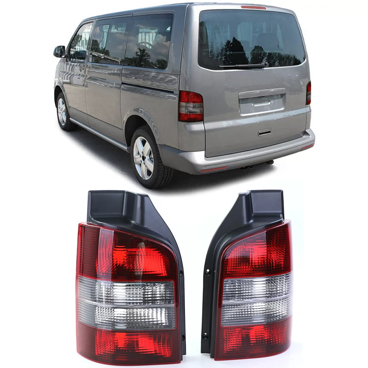Fanali Posteriori Rossi Neri Coppia per Volkswagen T5 Bus Transporter 03-09