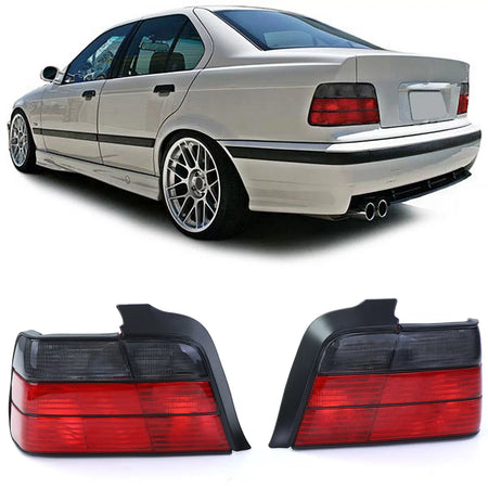 Fanali Posteriori Rosso Nero Fumé per BMW Serie 3 E36 Berlina 90-99