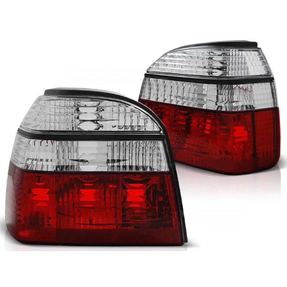 Fanali Posteriori Rosso Bianco per Volkswagen Golf 3 09.91-08.97