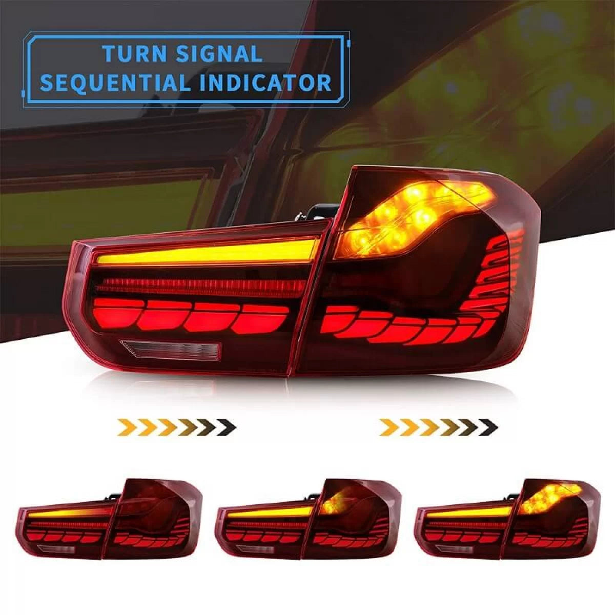 Fanali Posteriori LED M4 Look Rosso Crystal per BMW 3 F30 11-18 Berlina