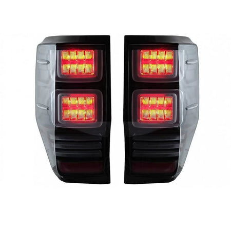Fanali Posteriori LED Barra Dinamica Neri per Ford Ranger 12-18
