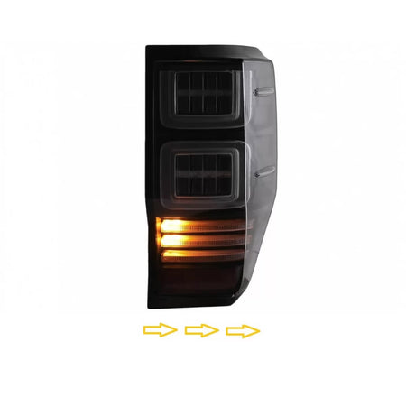 Fanali Posteriori LED Barra Dinamica Neri per Ford Ranger 12-18