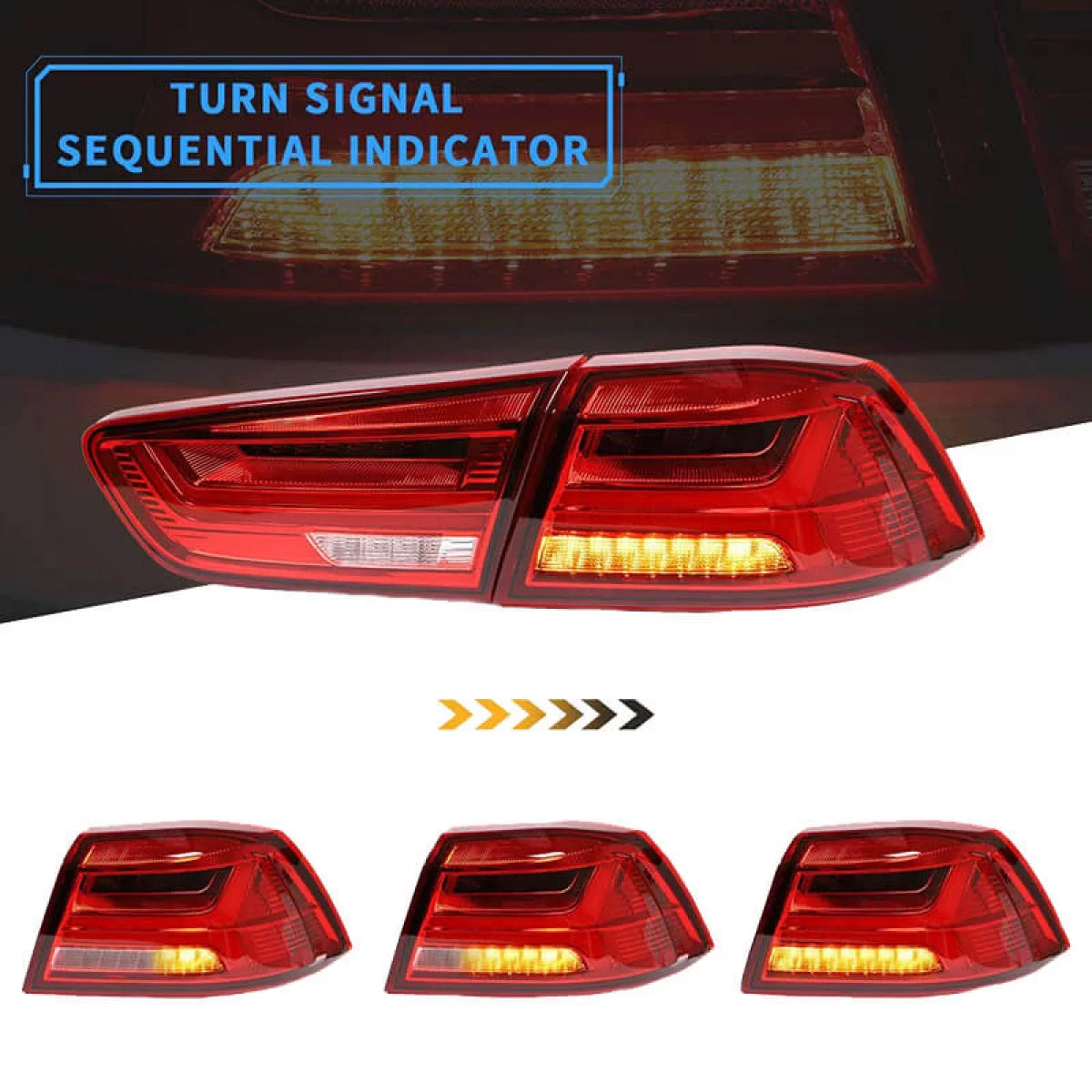 Fanali Posteriori LED Bar Rosso/cristallo per Mitsubishi Lancer X 08-17