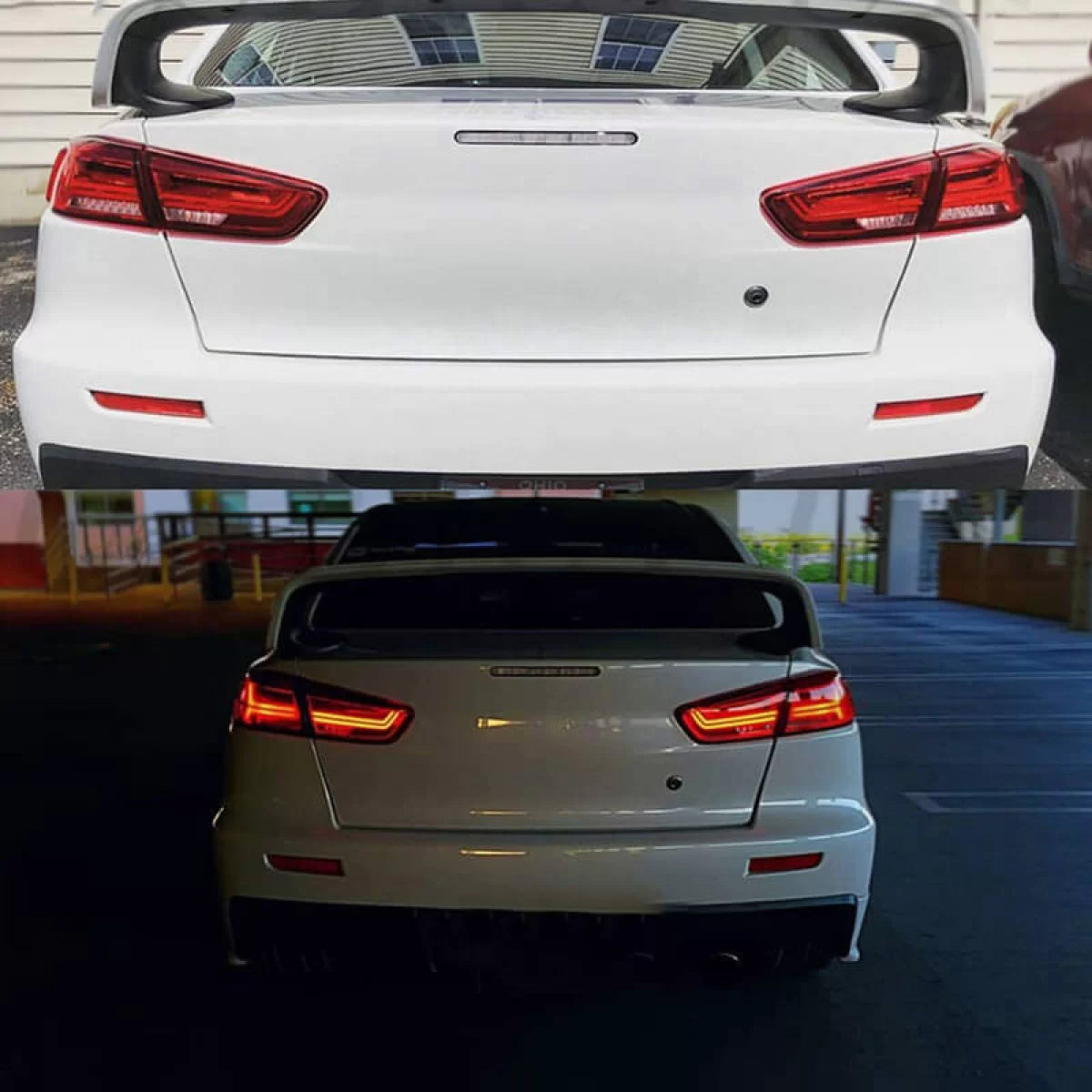 Fanali Posteriori LED Bar Rosso/cristallo per Mitsubishi Lancer X 08-17