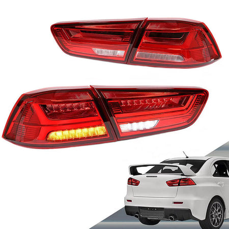 Fanali Posteriori LED Bar Rosso/cristallo per Mitsubishi Lancer X 08-17