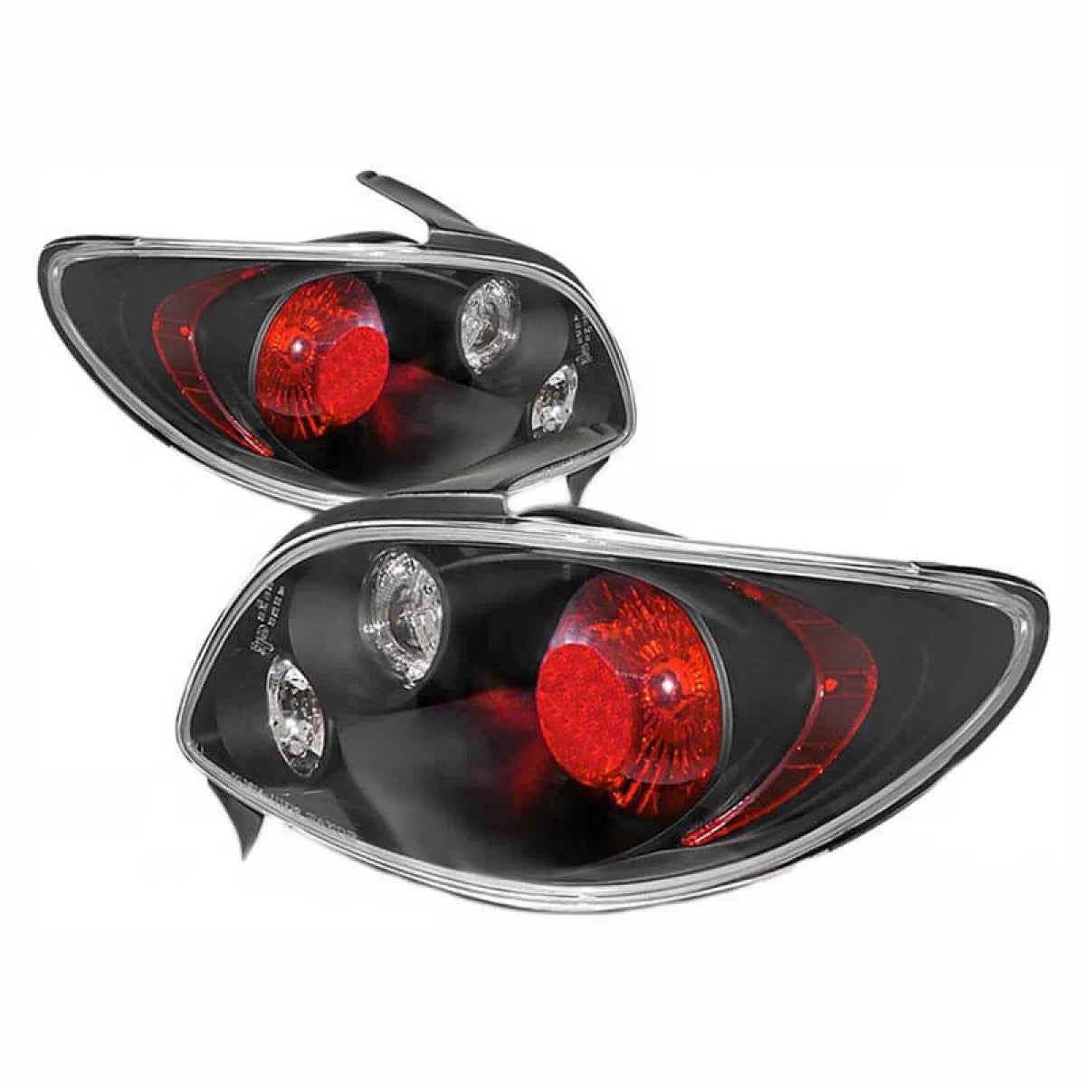 Fanali Posteriori Neri Set per Peugeot 206 98-07