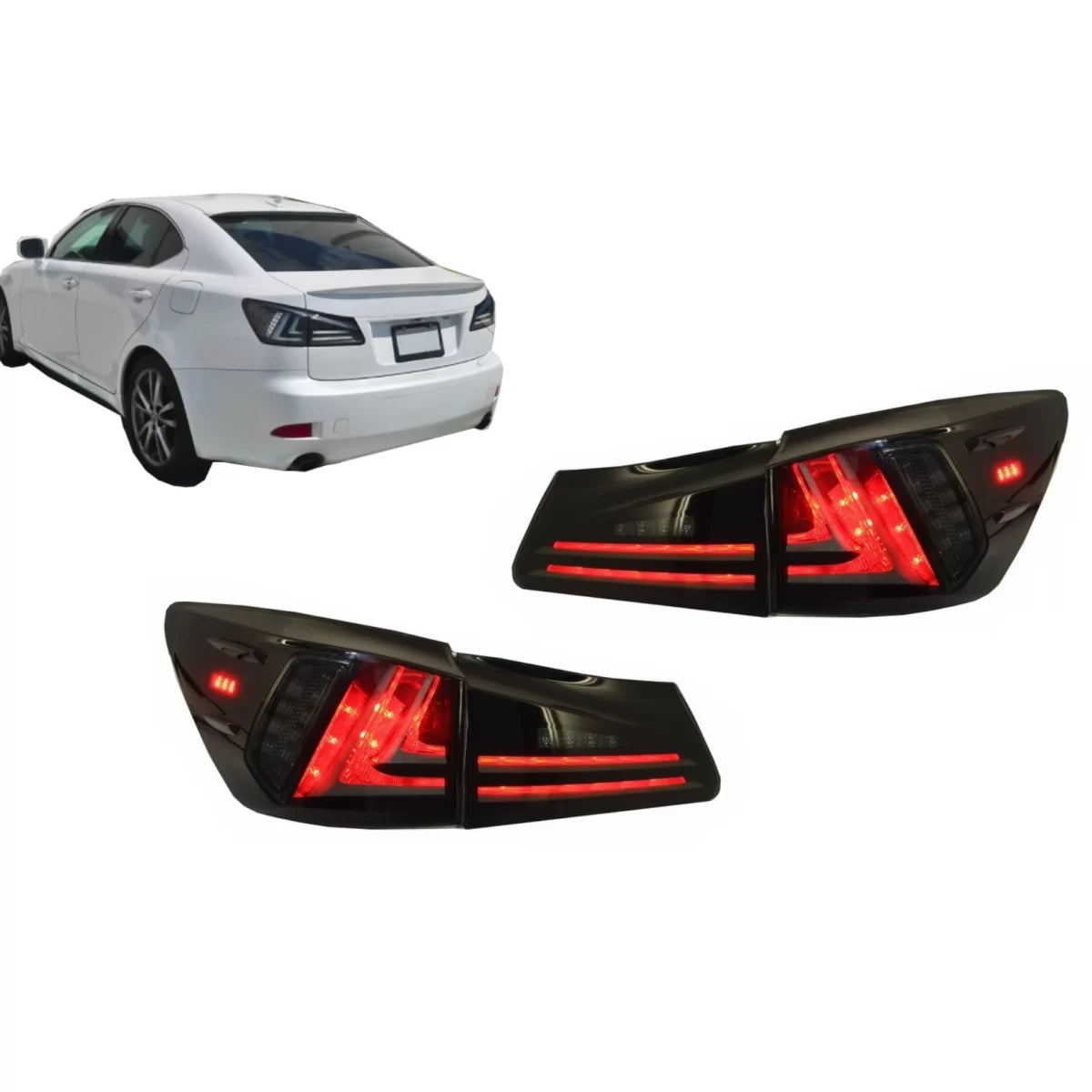 Fanali Posteriori Full LED Fumé per Lexus Is XE20 2006-2012 Facelift