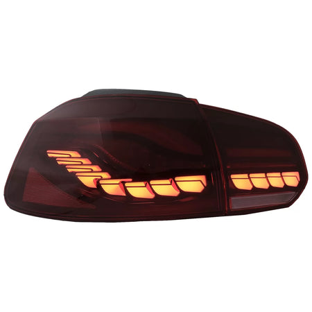 Fanali Posteriori Full LED Rosso Fumè con Frecce Dinamiche VW Golf 6 Vi