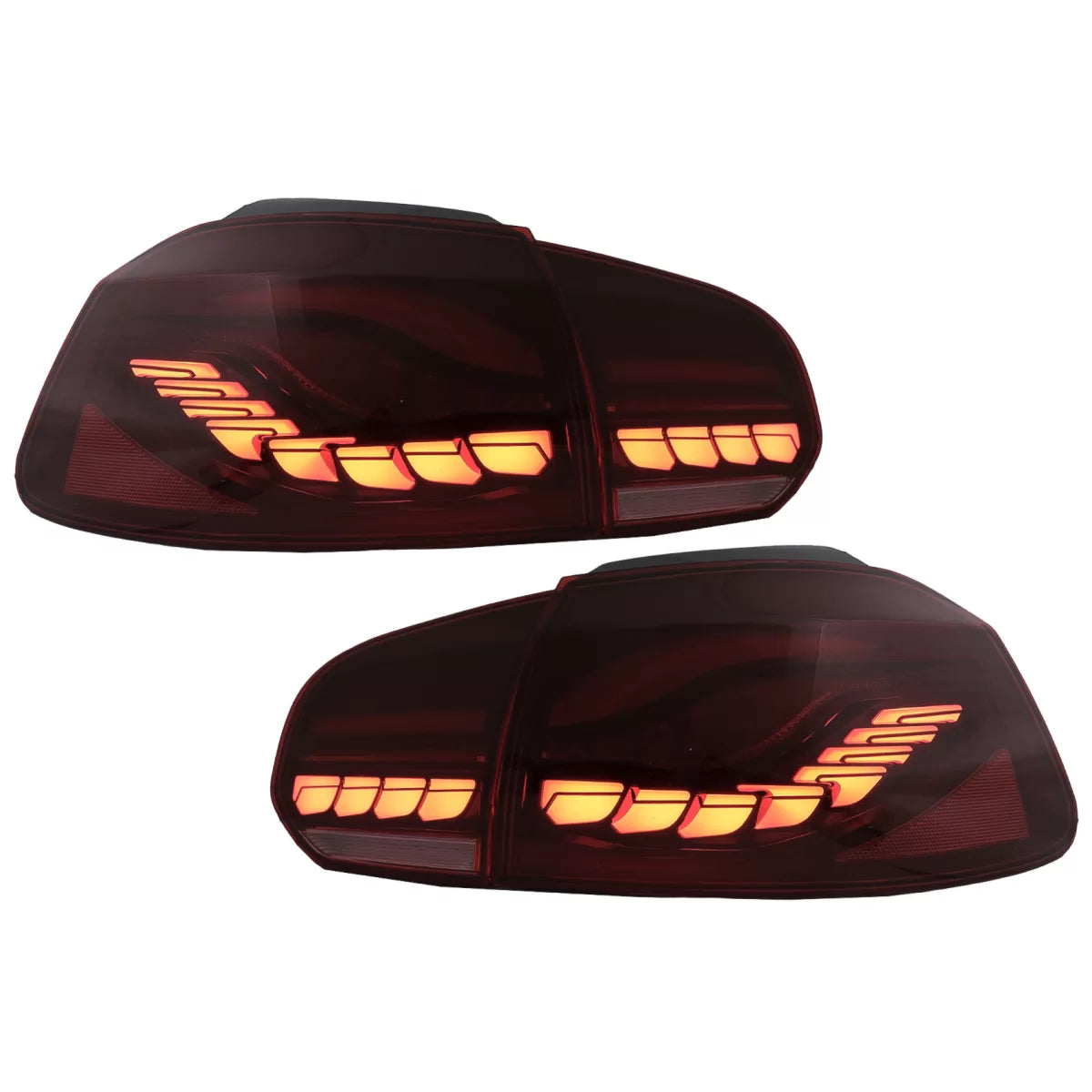 Fanali Posteriori Full LED Rosso Fumè con Frecce Dinamiche VW Golf 6 Vi
