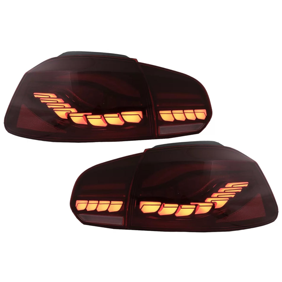Fanali Posteriori Full LED Rosso Fumè con Frecce Dinamiche VW Golf 6 Vi