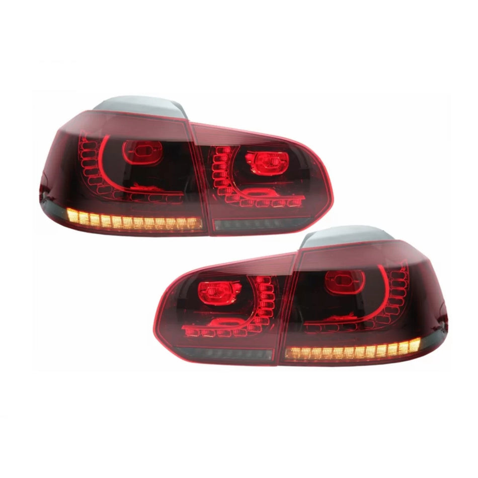 Fanali Posteriori Full LED Rosso Fumé con Frecce Statiche per VW Golf 6 Vi