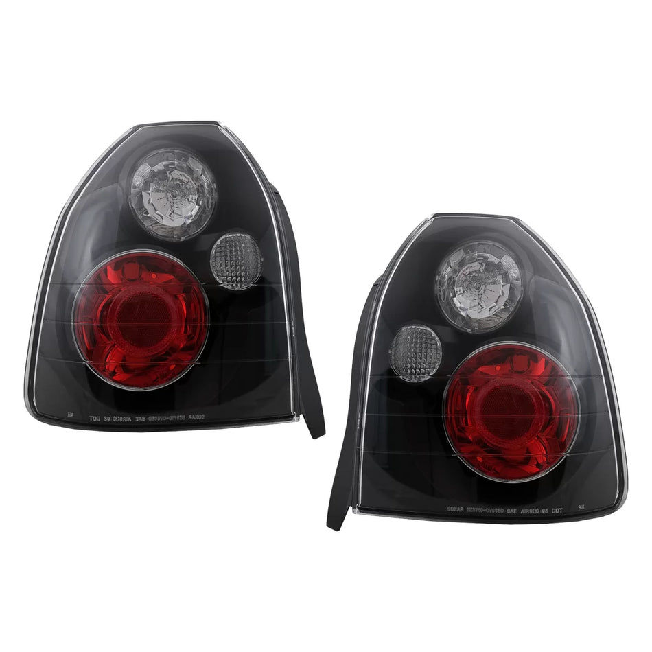 Fanali Posteriori Neri per Honda Civic V Berlina 5 Porte EJ9 Ek 1995-2001