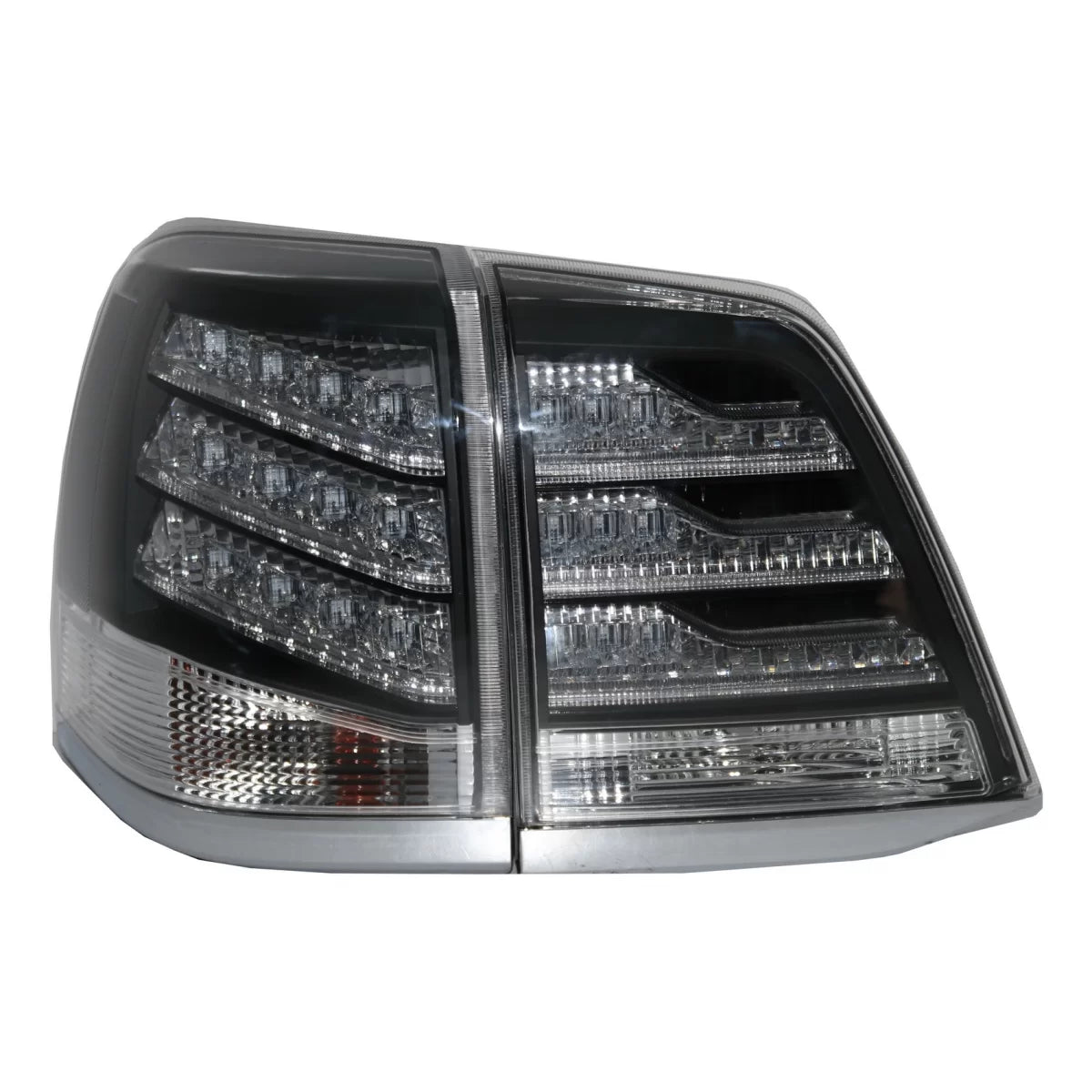 Fanali Posteriori LED Neri Bianchi per Toyota Land Cruiser J200 FJ200 2007-2011