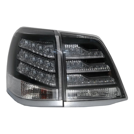 Fanali Posteriori LED Neri Bianchi per Toyota Land Cruiser J200 FJ200 2007-2011