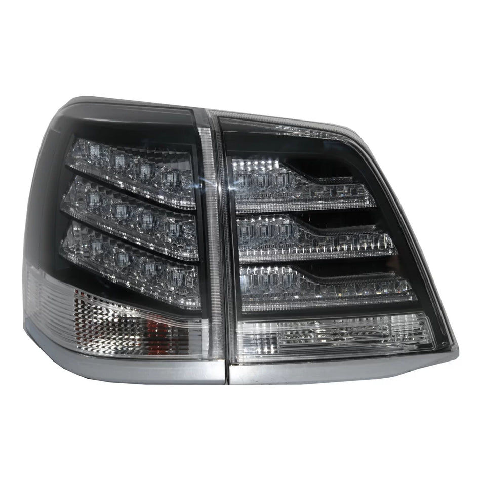 Fanali Posteriori LED Neri Bianchi per Toyota Land Cruiser J200 FJ200 2007-2011