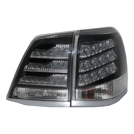 Fanali Posteriori LED Neri Bianchi per Toyota Land Cruiser J200 FJ200 2007-2011