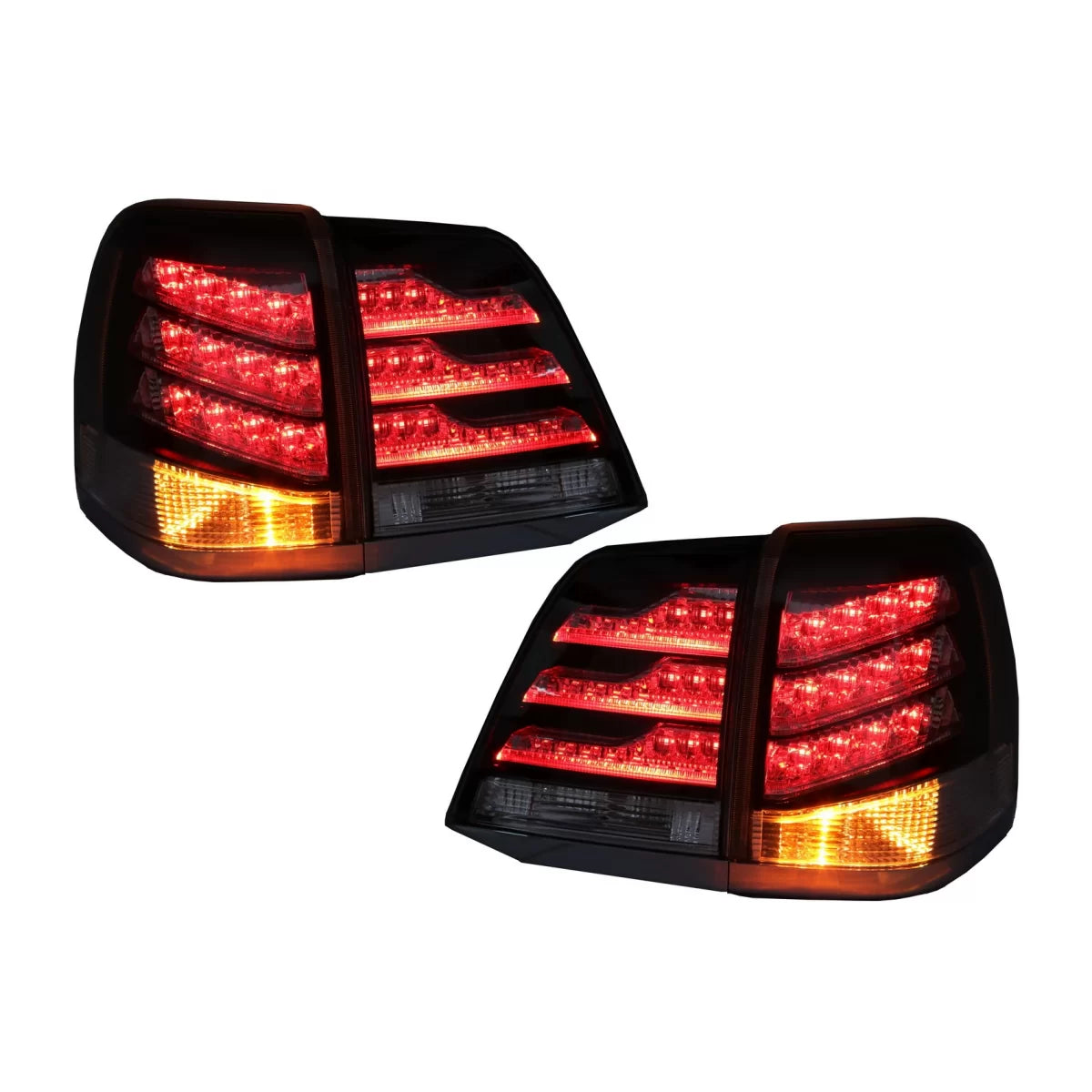Fanali Posteriori LED Neri Bianchi per Toyota Land Cruiser J200 FJ200 2007-2011