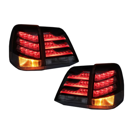 Fanali Posteriori LED Neri Bianchi per Toyota Land Cruiser J200 FJ200 2007-2011