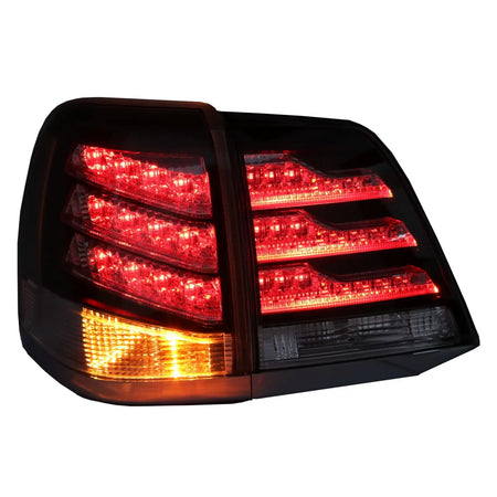 Fanali Posteriori LED Neri Bianchi per Toyota Land Cruiser J200 FJ200 2007-2011