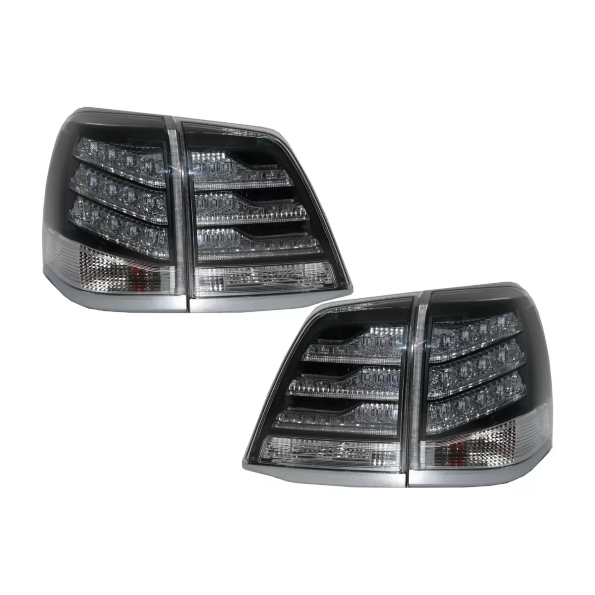 Fanali Posteriori LED Neri Bianchi per Toyota Land Cruiser J200 FJ200 2007-2011