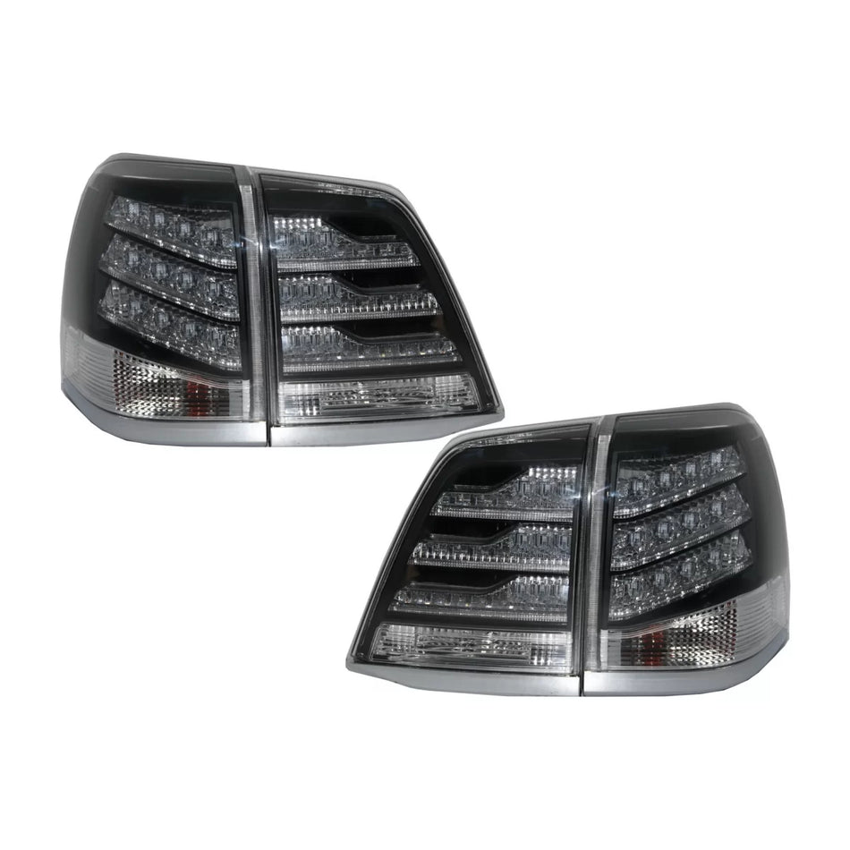 Fanali Posteriori LED Neri Bianchi per Toyota Land Cruiser J200 FJ200 2007-2011