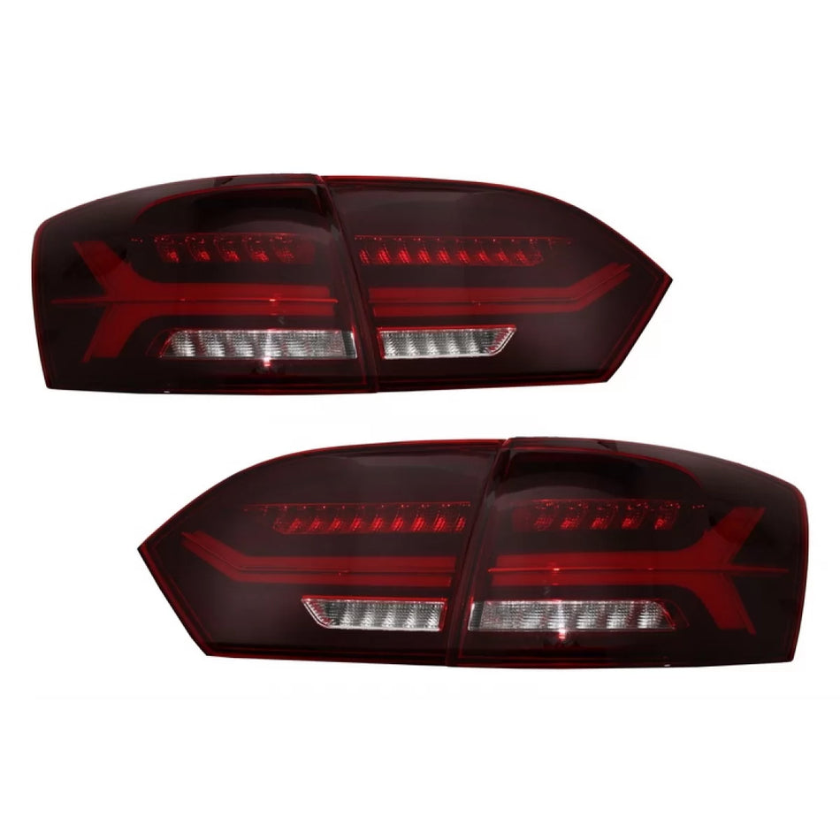 Fanali Posteriori LED con Frecce Dinamiche Rosso Fumo per VW Jetta MK6 Vi