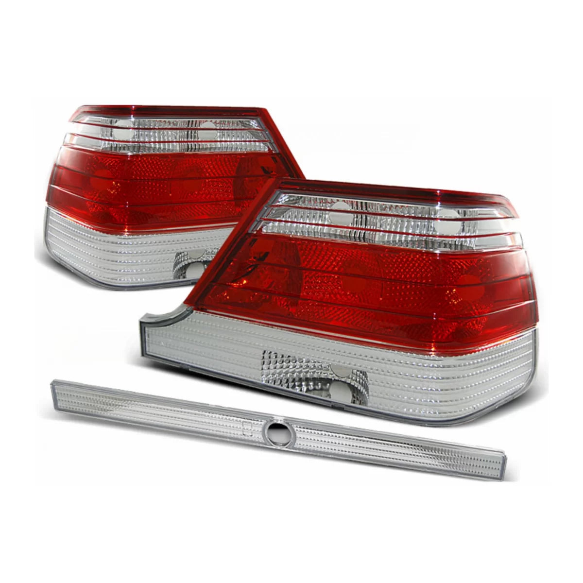 Fanali Posteriori Rossi Trasparenti per Mercedes Classe S W140 1995-1998