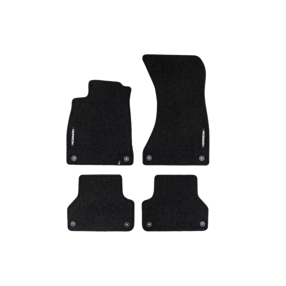 Tappetini in Tessuto Neri Set di 4 per Audi A4 B9 2015-2023, A5 F5 2016-2024