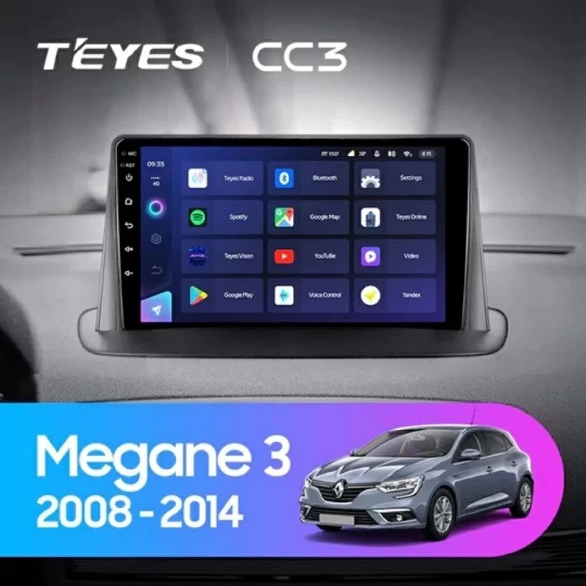 Teyes CC3 2K 360 Navigazione Auto 6+128GB per Renault Megane 2008-2014