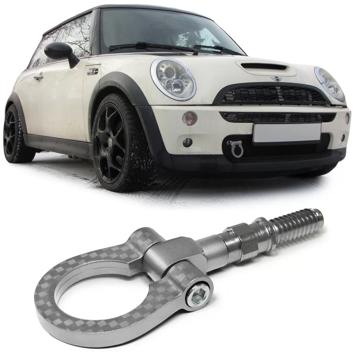 Gancio Traino Argento per BMW E36 E46 E39 E90 E87 Z4 Mini R55 R56