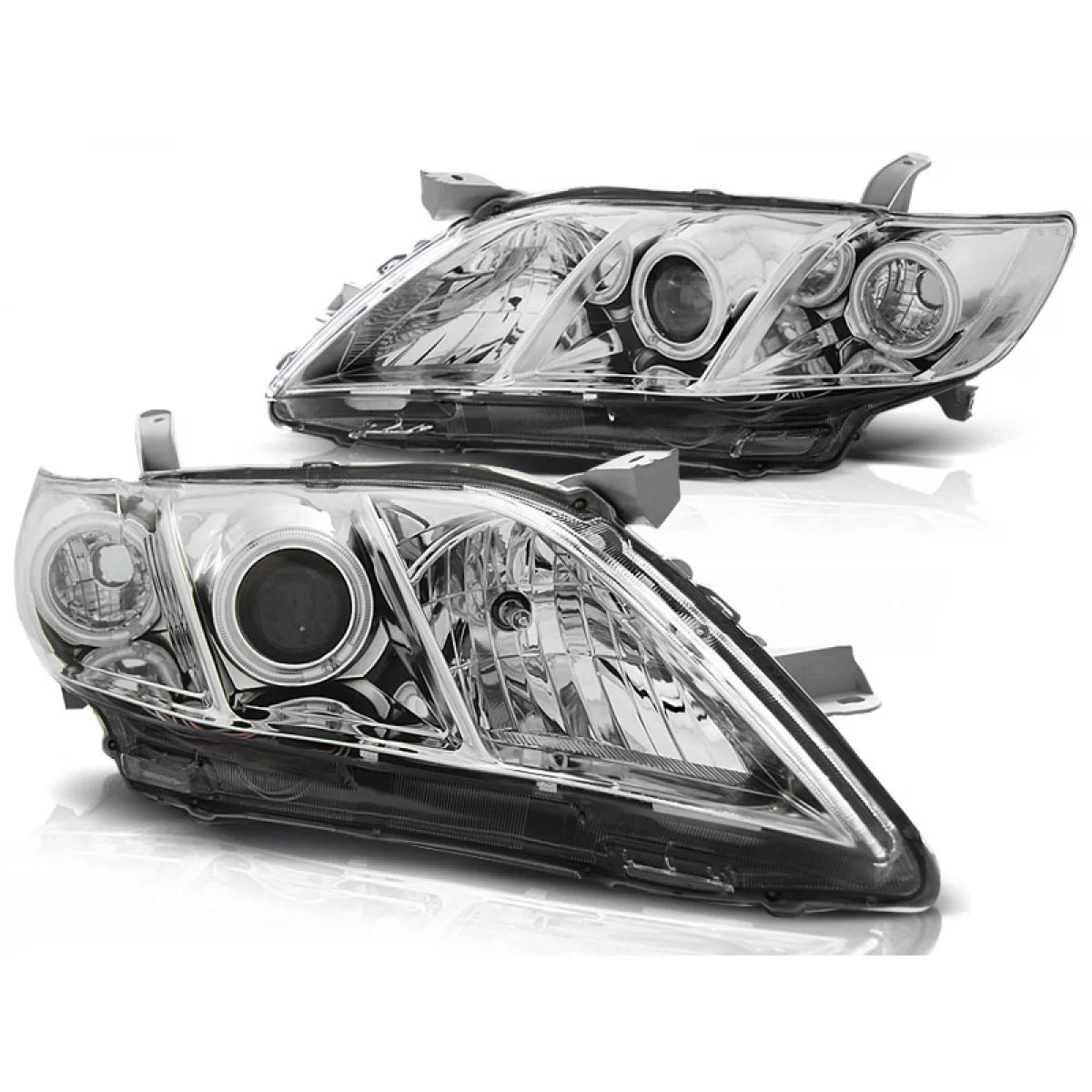 Fanale Angel Eyes Cromato Anteriore per Toyota Camry 6 XV40 06-09