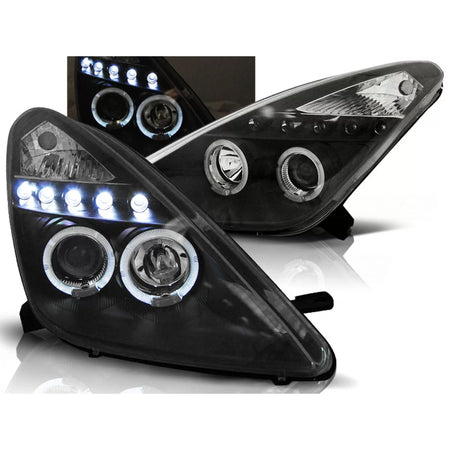 Fanale Angel Eyes Nero Anteriore per Toyota Celica T230 99-05