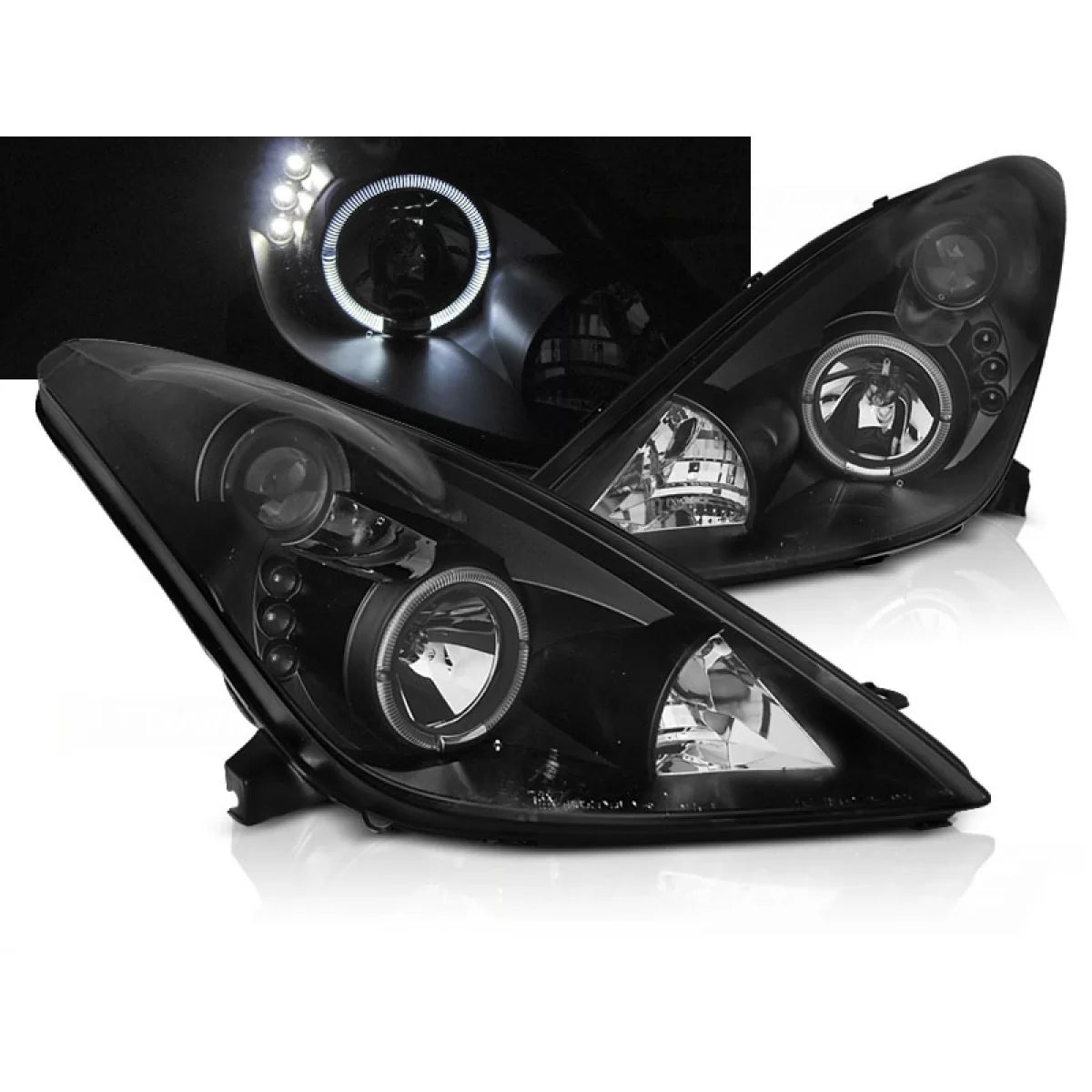 Fanale Anteriore Angel Eyes Nero per Toyota Celica T230 99-05