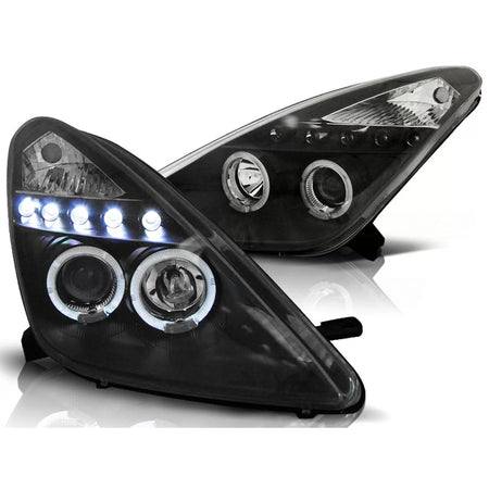 Fanale Angel Eyes Nero Anteriore per Toyota Celica T230 99-05
