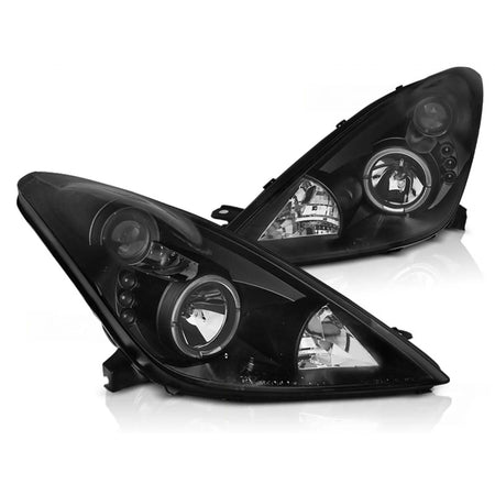 Fanale Anteriore Angel Eyes Nero per Toyota Celica T230 99-05